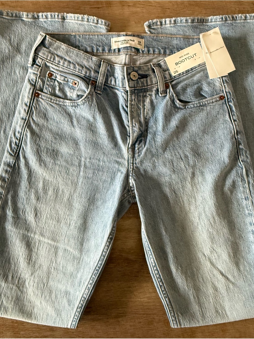 Abercrombie & Fitch Light Wash Mid Rise Bootcut Jeans